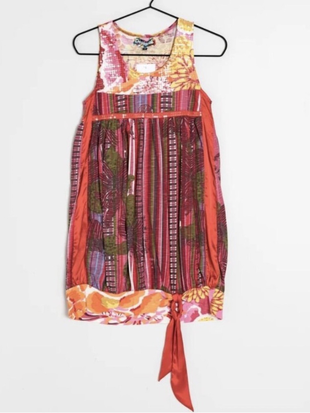 Desigual Pink/Red Floral-Print Sleeveless Tunic NWOT